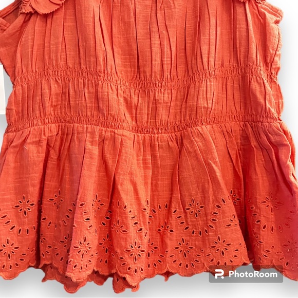 Coral Eyelet Top NWT - Picture 3 of 8